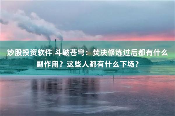炒股投资软件 斗破苍穹：焚决修炼过后都有什么副作用？这些人都有什么下场？