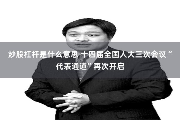 炒股杠杆是什么意思 十四届全国人大三次会议“代表通道”再次开启