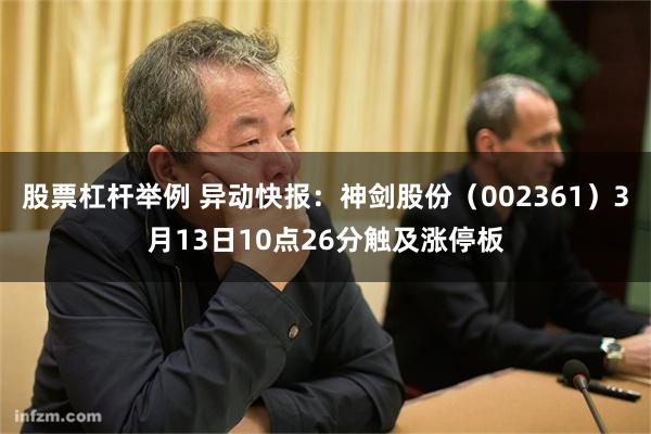 股票杠杆举例 异动快报：神剑股份（002361）3月13日10点26分触及涨停板