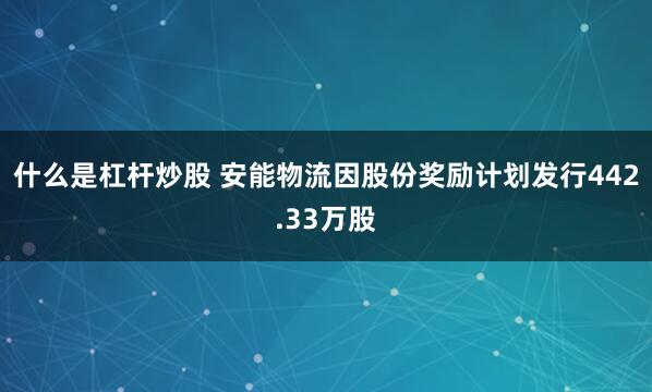 什么是杠杆炒股 安能物流因股份奖励计划发行442.33万股