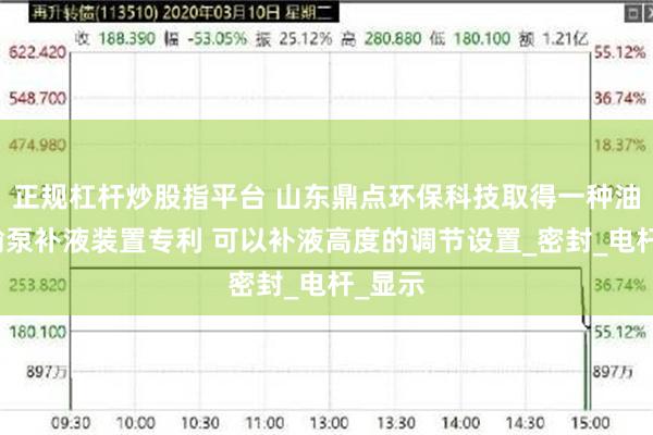 正规杠杆炒股指平台 山东鼎点环保科技取得一种油气混输泵补液装置专利 可以补液高度的调节设置_密封_电杆_显示