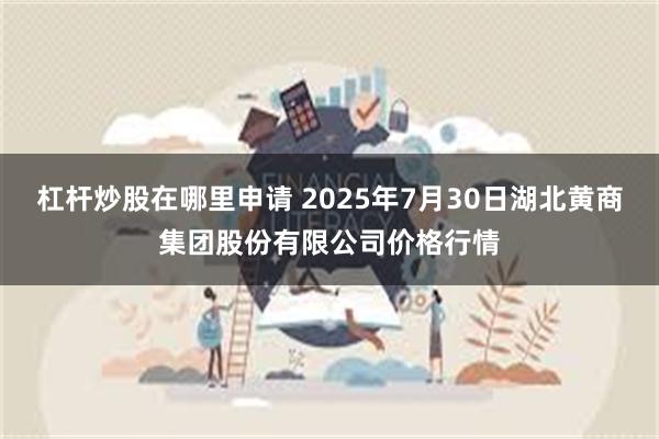 杠杆炒股在哪里申请 2025年7月30日湖北黄商集团股份有限公司价格行情