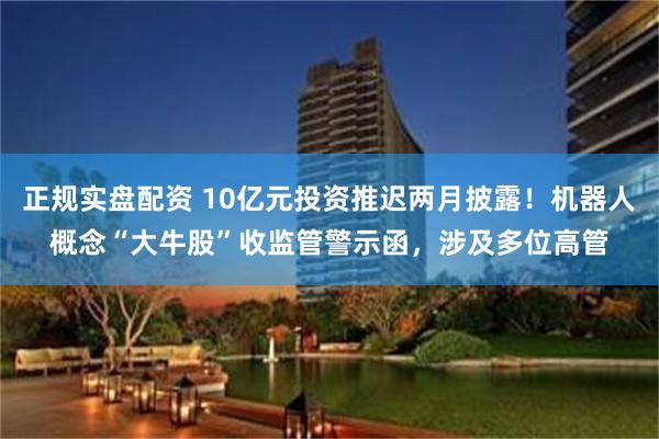 正规实盘配资 10亿元投资推迟两月披露！机器人概念“大牛股”收监管警示函，涉及多位高管