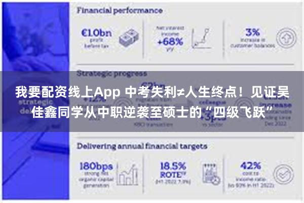 我要配资线上App 中考失利≠人生终点！见证吴佳鑫同学从中职逆袭至硕士的“四级飞跃”