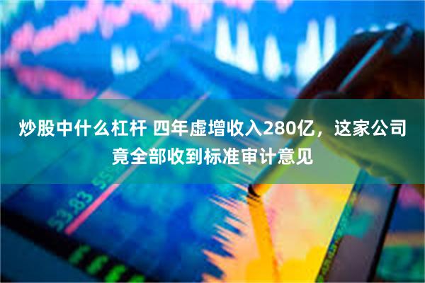 炒股中什么杠杆 四年虚增收入280亿，这家公司竟全部收到标准审计意见