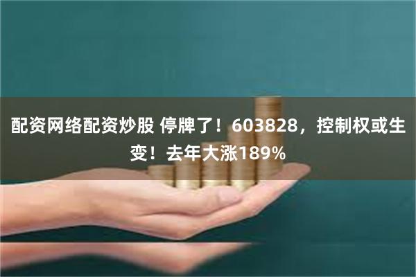 配资网络配资炒股 停牌了!603828,控制权或生变!去年大涨189%